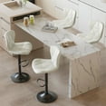 thumbnail image 1 of Fijinhom Faux Leather Bar Stools Set of 4 with Metal Base for Kitchen Counter Dining Room,White, 1 of 9