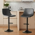thumbnail image 1 of Fijinhom Modern Adjustable Bar Stools Set of 4, Swivel PU Leather Counter Height Chairs with Back for Kitchen Island,Dark Gray, 1 of 8