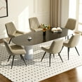 thumbnail image 1 of Fijinhom Modern Dining Chairs Set of 6, Comfortable Upholstered Kitchen Chairs with Thick Cushions, Fabric Side Chairs with Metal Legs for Dining Room or Kitchen,Beige, 1 of 6
