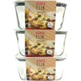 Fika Clik Glass Extra Large Food Storage Containers Set (Set of 3