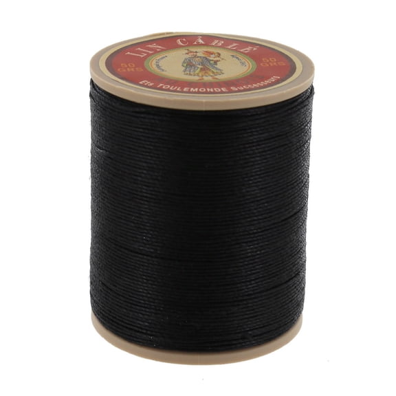 Fil Au Chinois Lin Cable, Waxed Linen Thread, Black (180)