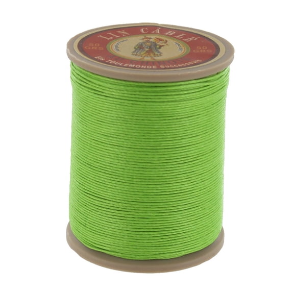 Fil Au Chinois Lin Cable, Waxed Linen Thread, Light Green (455)