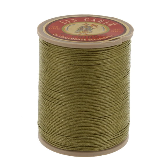 Fil Au Chinois Lin Cable, Waxed Linen Thread, Moss (643)