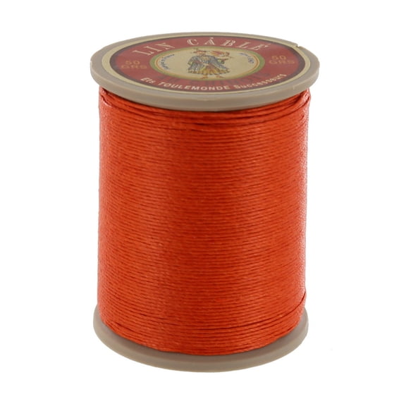 Fil Au Chinois Lin Cable, Waxed Linen Thread, Orange (419)