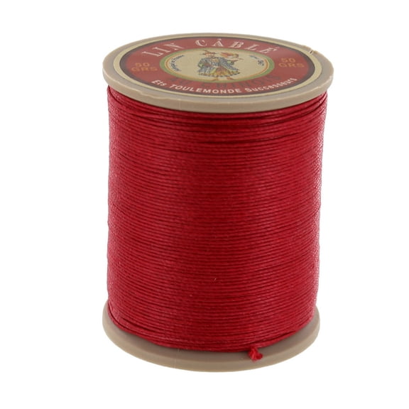 Fil Au Chinois Lin Cable, Waxed Linen Thread, Red (128)