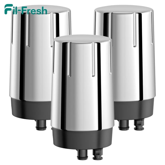 Fil-Fresh 3-Pack Faucet Water Filter, Replacement for Brita Faucet Brita Faucet Water Filter, FR-200,FF-100, Brita 36311 On Tap Faucet Filter System, BPA-Free, 4-Month/100 Gallon, Chrome Finish