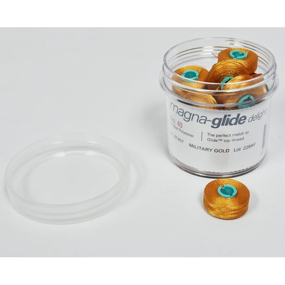 Fil-Tec Magna-Glide Delights Poly Style L Prewound Bobbins Military Gold