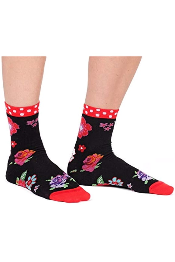 France Women's Crew Socks, Bouquet, US 7/9.5 (FR 39/42, UK 5.5/8)