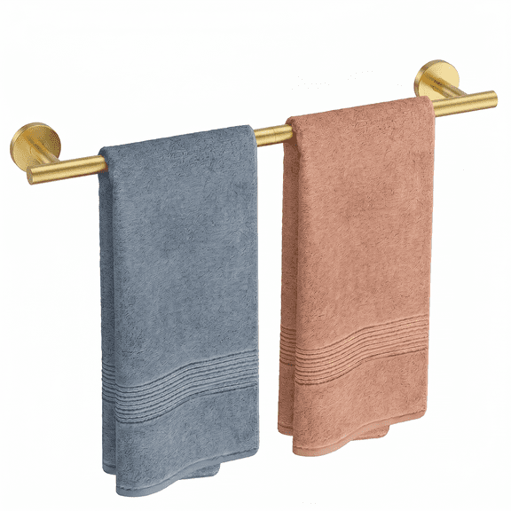 Fil-fresh Towel Bar Brushed Gold 24 Inch, Wall Mounted Bathroom Towel Rack, SUS304 Stainless Steel Towel Rod, Modern Home Decor, Total Length 26 Inch