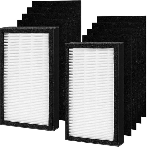 Fil-fresh FLT4100 HEPA Replacement Filter E for Germ Guardian AC4100, AC4100CA, AC4150BL, AC4150PCA Air Purifier, 2 True HEPA Filter and 8 Carbon Filters