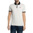 thumbnail image 1 of Fila BB1 Classic Vintage Striped Polo Shirt, White, 1 of 5