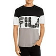thumbnail image 1 of Fila BLACK/GRAY Johnson Color-Block Logo Graphic Tee, US Small, 1 of 6