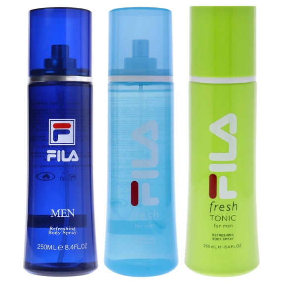 Fila Body Spray kit by Fila for Men - 3 Pc Kit 8.4oz Fila Fresh Body Spray, 8.4oz Fila Body Spray, 8.4oz Fila Fresh Green Body Spray