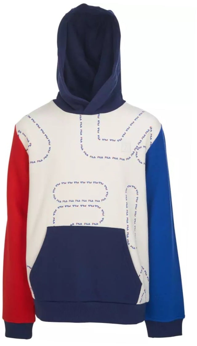 Fila Boys Hunter Hoodie Ivory Red Blue Small Fleece Logo Pullover - Walmart  Business Supplies