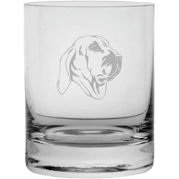Fila Brasileiro Brazilian Mastiff Dog Themed Etched 11oz Crystal Rocks Whisky Glass