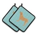thumbnail image 1 of Fila Brasileiro Checkerboard Blue Pair of Pot Holders, 1 of 1