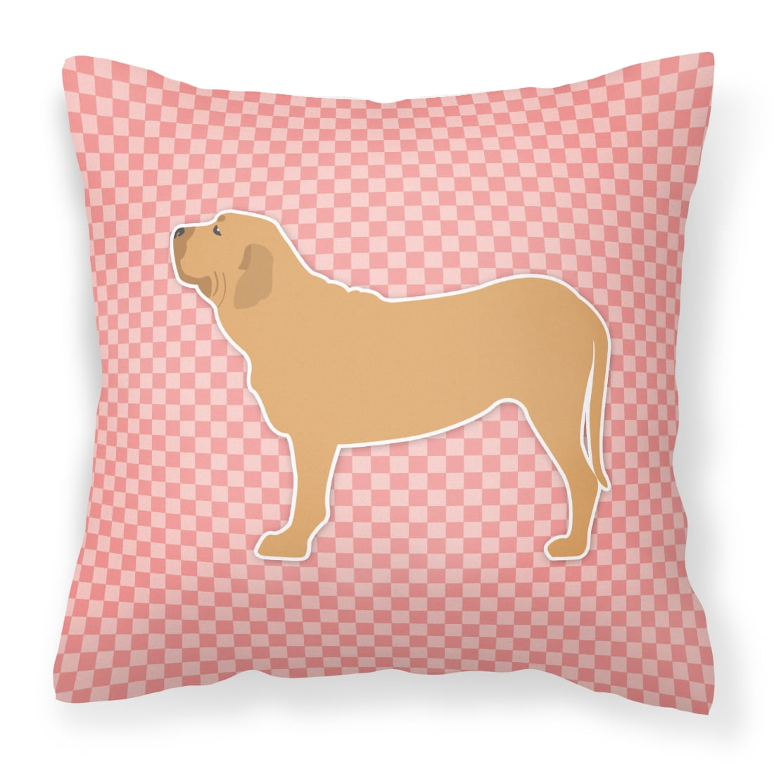 Fila Brasileiro Checkerboard Pink Fabric Decorative Pillow