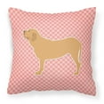 thumbnail image 1 of Fila Brasileiro Checkerboard Pink Fabric Decorative Pillow, 1 of 2