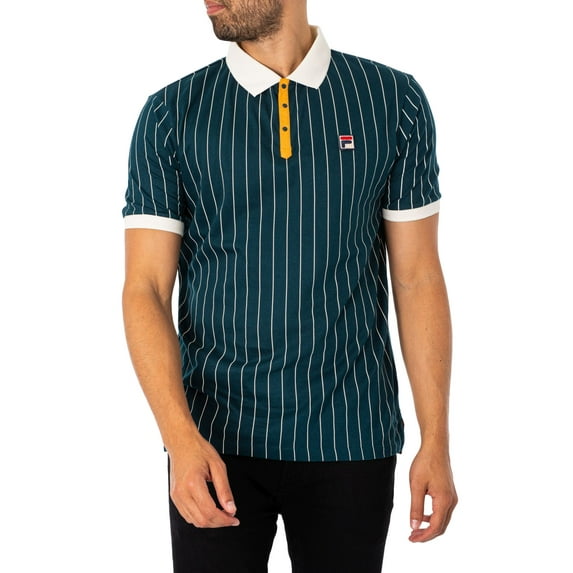 Fila Classic Vintage Stripe Polo Shirt, Green