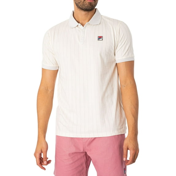 Fila Classic Vintage Striped Polo Shirt, Beige