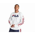 thumbnail image 1 of Fila Cliff Long Sleeve Mens Active Shirts & Tees Size S, Color: White/Blue/Red, 1 of 2