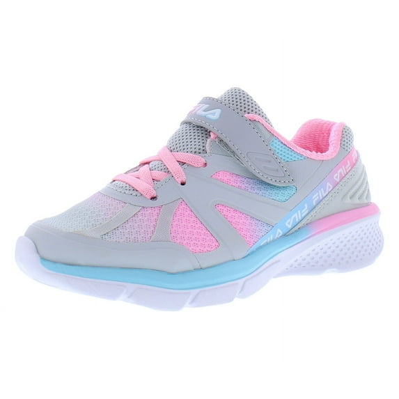 Fila Cryptonic 9 Strap Girls Shoes Size 12.5, Color: Grey/Pink/Blue
