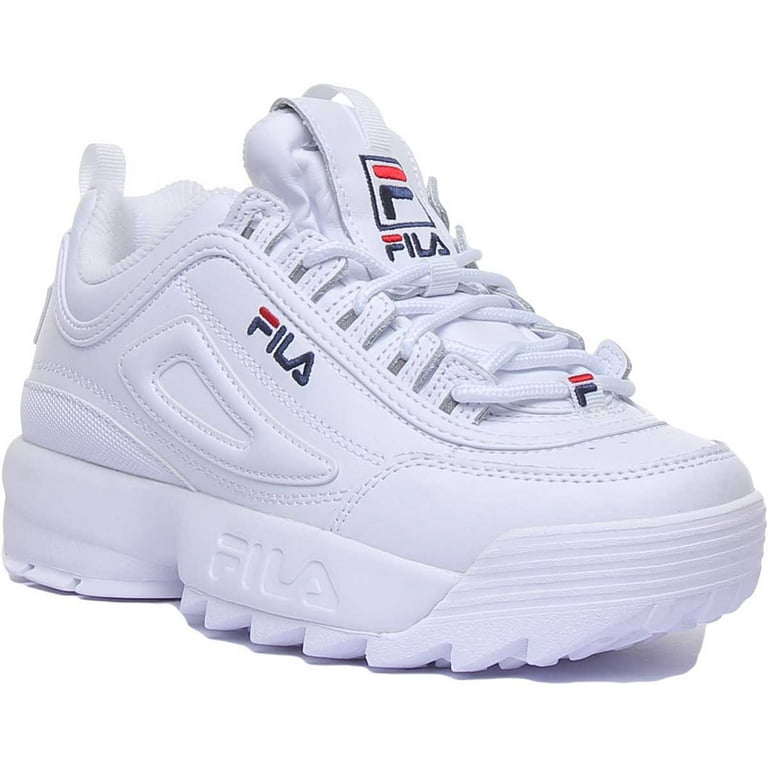 Fila Disruptor 2 Premium Women's Lace Up Chunky Sole Leather Sneakers In  White Size 8.5 