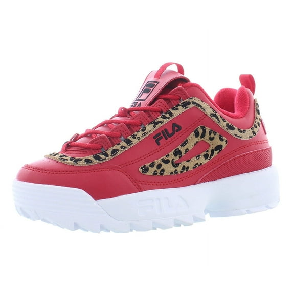 Fila Disruptor II Leopard Womens Shoes Size 6.5, Color: Red/Black/White