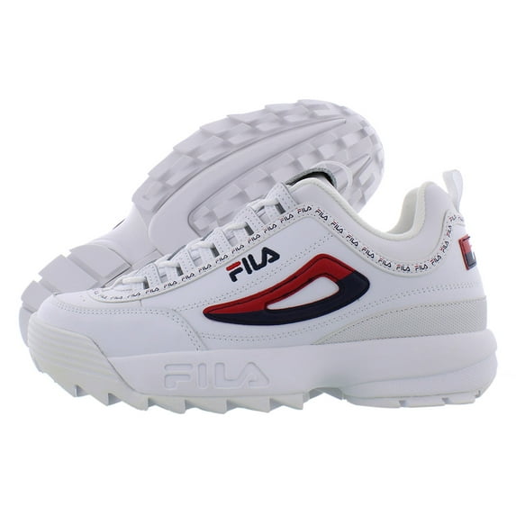 Fila Disruptor II Premium Repeat White Navy Red Men's Fashion Sneaker Shoes