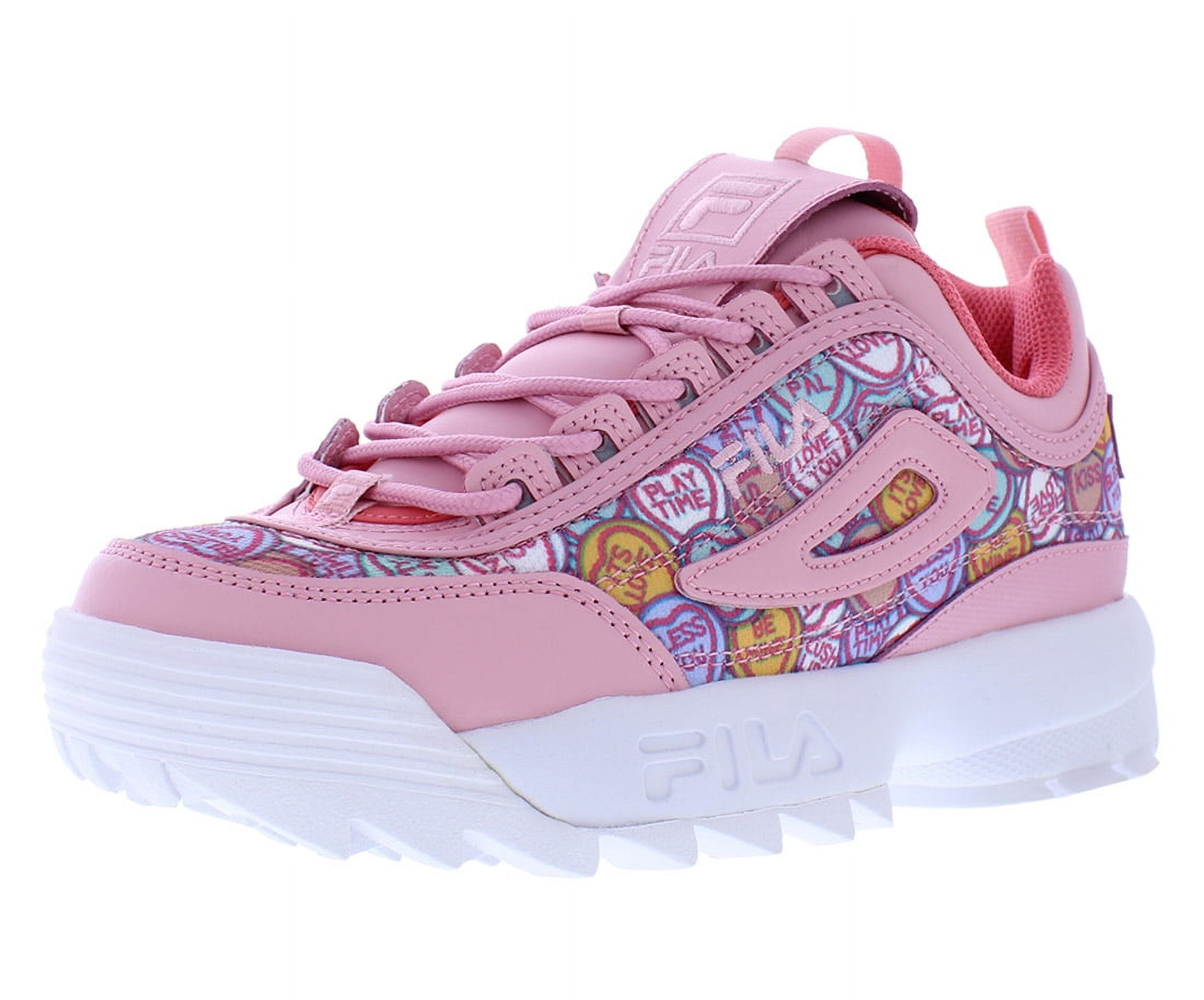 FILA Disruptor II Valentine's Day Sneakers, Coral Blush Tea Rose