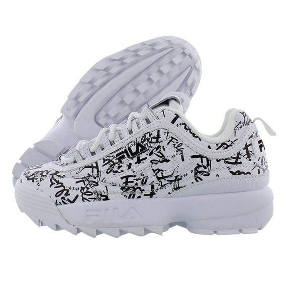 Fila Disruptor II Graffiti Womens Shoes Size 8, Color: White/Black/White