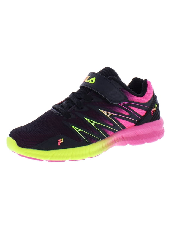 Fantom 8 Strap Girls Shoes Size 7, Color: Black/Pink/Yellow