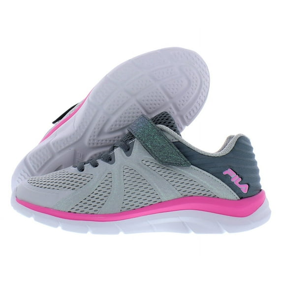 Fila Fraction 3 Strap Glitter Girls Shoes Size 4.5, Color: Grey/Pink