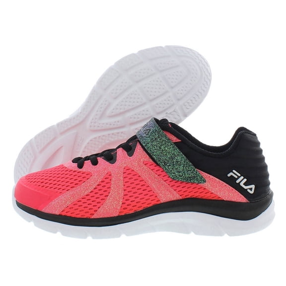 Fila Fraction 3 Strap Glitter Girls Shoes Size 6, Color: Pink/Black