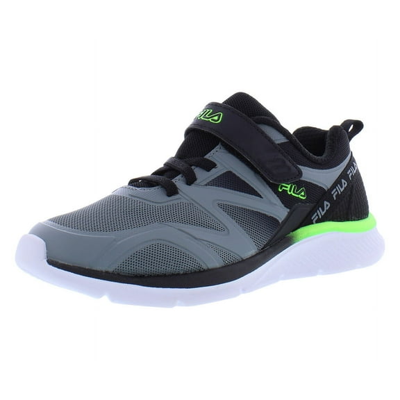 Fila Galaxia 5 Strap Boys Shoes Size 1.5, Color: Grey/Black/Lime