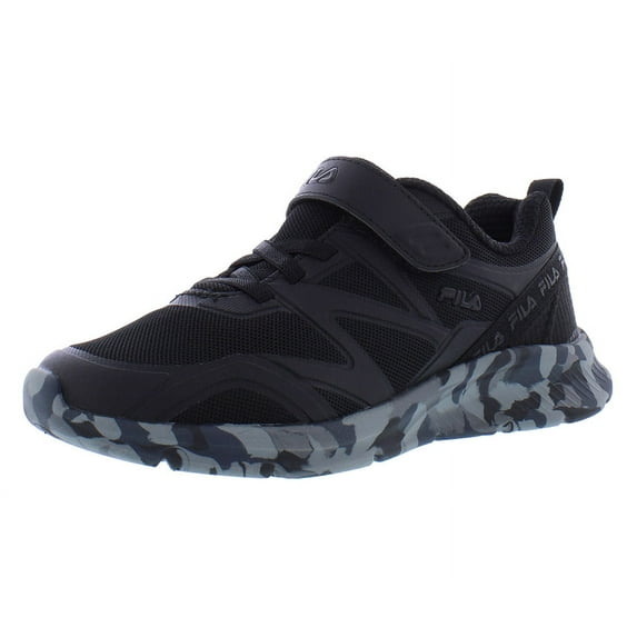 Fila Galaxia 5 Strap Mashup Boys Shoes Size 5, Color: Black/Grey