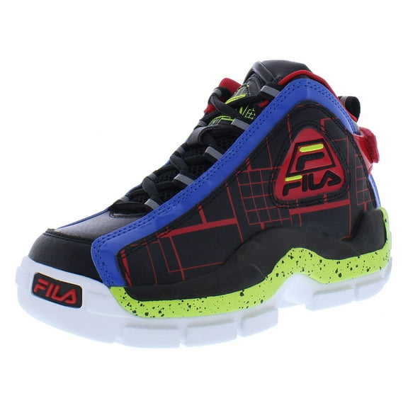 Fila Grant Hill 2 Boys Shoes Size 2.5, Color: Black/Red/Blue
