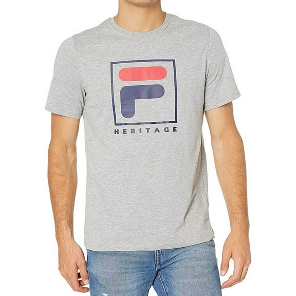 Fila Heritage F Box Logo Men's T-Shirt Heather Grey lm913787-073