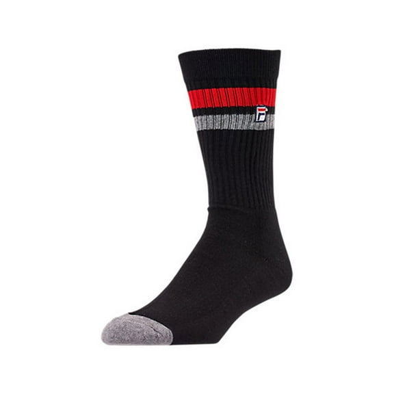 Fila Heritage Striped Unisex Socks Size 6-12, Color: Black