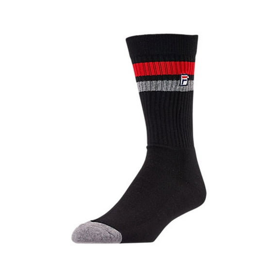 Fila Heritage Striped Unisex Socks Size 6-12, Color: Black