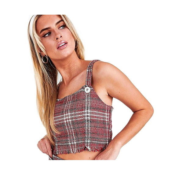 Fila Italia Crop Top Womens Active Shirts & Tees Size L, Color: Red Denim/Off-White