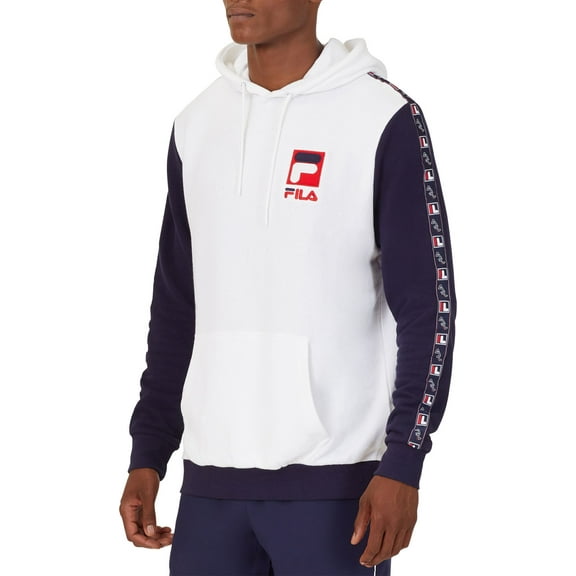 Fila Jacopo Pull Over Mens Active Hoodies Size S, Color: White/Blue/Red
