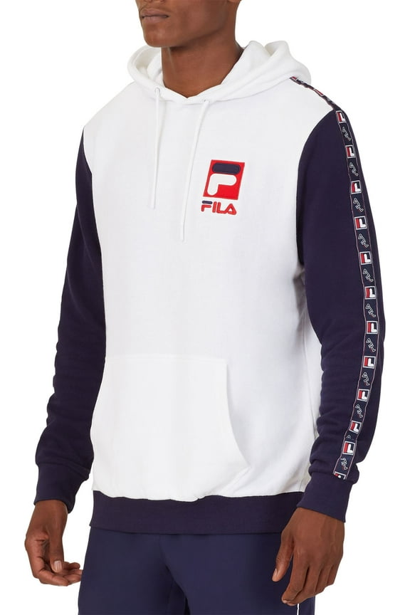 Jacopo Pull Over Mens Active Hoodies Size S, Color: White/Blue/Red