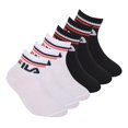 thumbnail image 1 of Fila Kid's Socks, 6-Pack - Quarter, Logo, Stripes, Solid Color Black/White 27-30, 1 of 3