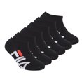 thumbnail image 1 of Fila Kids Socks, 6 Pack - Invisible Sneakers, Logo, Solid Color Black 23-26, 1 of 2