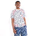 thumbnail image 1 of Fila Klaus Outline All Over Print Men's T-Shirt White-Peacoat-Red lm015912-100, 1 of 2