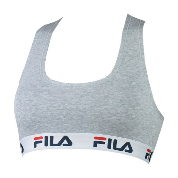 Fila Ladies Bustier - Unpadded Bra, Without Hanger, Cotton, Unicolor Grey Xs (X-Small)