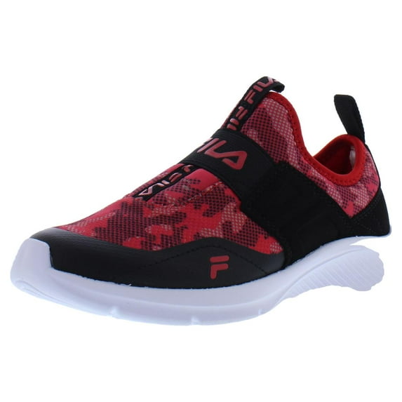 Fila Landbuzzer Print PS Boys Shoes Size 11.5, Color: Red/Black