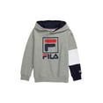 thumbnail image 1 of Fila Logo Fleece Boys Active Hoodies Size S, Color: Grey/Red/Blue, 1 of 2