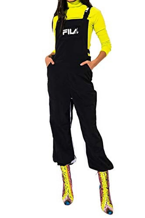 Logo Front Overall Womens Active Pants Size Xs, Color: Black / White
